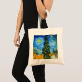 Tote Bag Van Gogh Road avec Cypress et Star (Devant (produit))