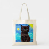 Tote Bag Van Gogh Starry Night Black Cat (Dos)