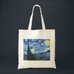 Tote Bag VAN GOGH Starry Nuit<br><div class="desc">"van gogh vincent",  nuit étoilée,  "célèbre peinture",  vintage,  étoiles,  ciel,  "fine art",  bleu</div>