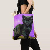 Tote Bag Van Gogh Style Cat (De près)