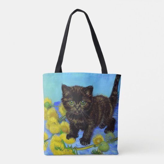 Tote Bag Van Gogh Style Chat avec tournesol (Dos)