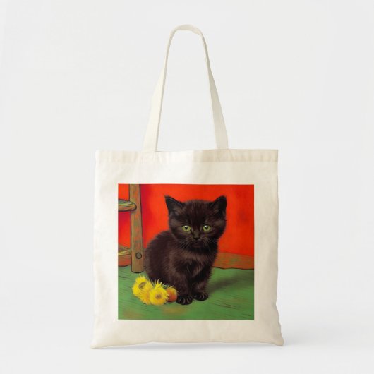 Tote Bag Van Gogh Style Chat noir (Devant)