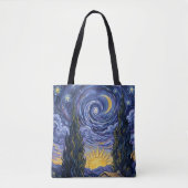 Tote Bag Van Gogh Style Cypress Dusk Midnight Moon Fine Art (Devant)