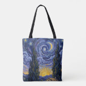 Tote Bag Van Gogh Style Cypress Dusk Midnight Moon Fine Art (Dos)