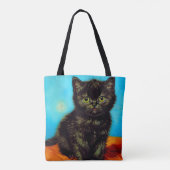 Tote Bag Van Gogh Style Pouting Kitten (Dos)