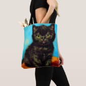Tote Bag Van Gogh Style Pouting Kitten (De près)