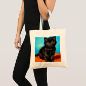 Tote Bag Van Gogh Style Pouting Kitten (Devant (produit))