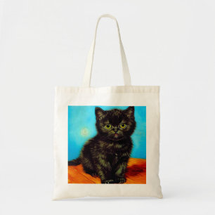 Tote Bag Van Gogh Style Pouting Kitten