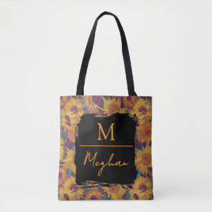 Tote Bag Van Gogh Tournesols Jaune Violet Monogramme