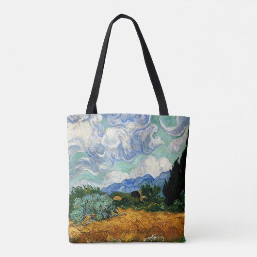 Tote Bag Van Gogh - Wheatfield avec Cypress Tree (Dos)