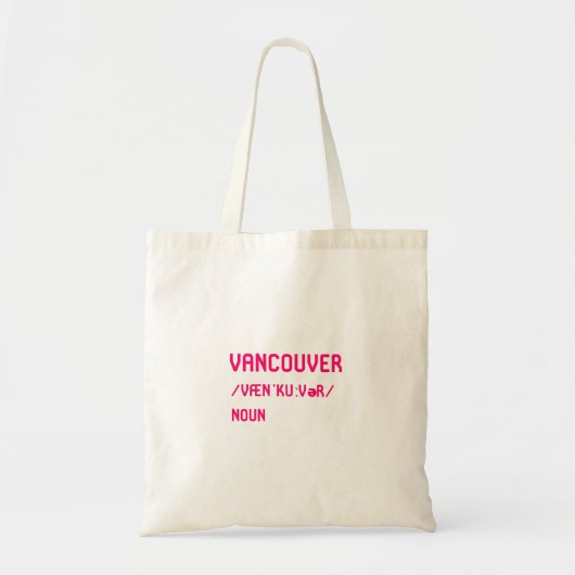 Tote Bag Vancouver British Columbia Canada Dictionary (Devant)
