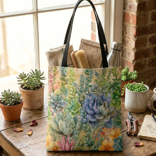 Tote Bag Variété de succulentes