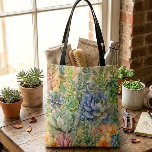 Tote Bag Variété de succulentes