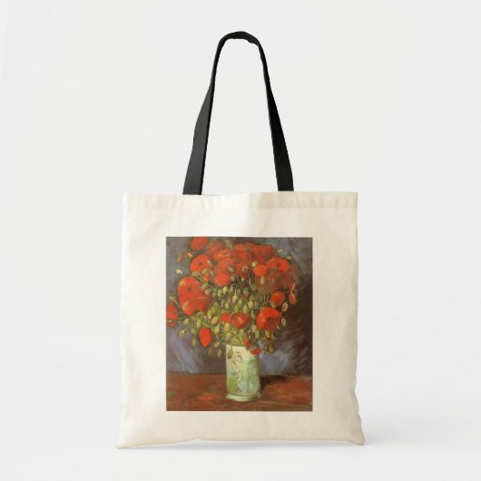 Tote Bag Vase avec des pavots rouges par Vincent van Gogh (Devant)