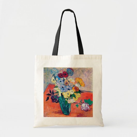 Tote Bag Vase avec Roses et Anémones, Van Gogh (Devant)