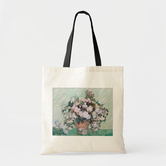 Tote Bag Vase avec roses roses roses, Van Gogh (Devant)