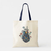 Tote Bag Vase de grenade à main de fleurs (Dos)