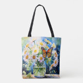 Tote Bag Vase de marguerites joli floral (Dos)