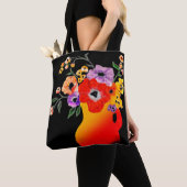Tote Bag Vase rouge vif des fleurs (De près)