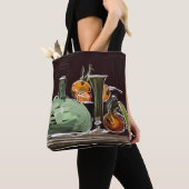 Tote Bag Vase verte à vin de fruits expressionniste (De près)