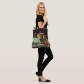 Tote Bag Vase verte à vin de fruits expressionniste (Sur le modèle)