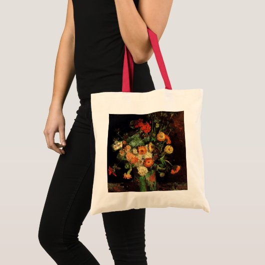 Tote Bag Vase with Zinnias and Geraniums, Vincent van Gogh (Devant (produit))