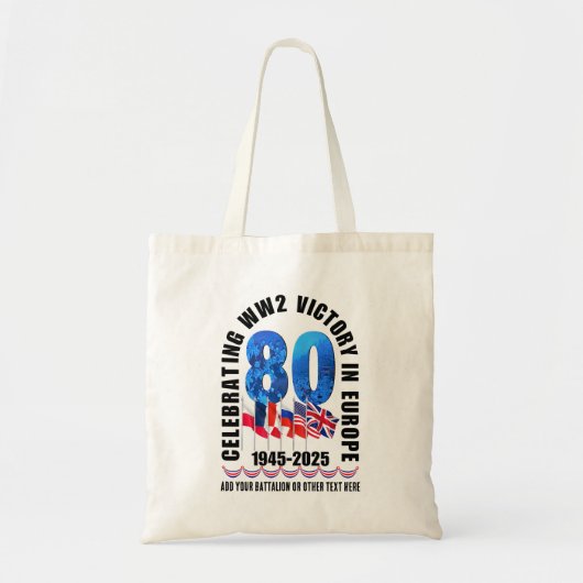 Tote Bag VE DAY 80e anniversaire Victoire en Europe 2ÈME GU (Devant)
