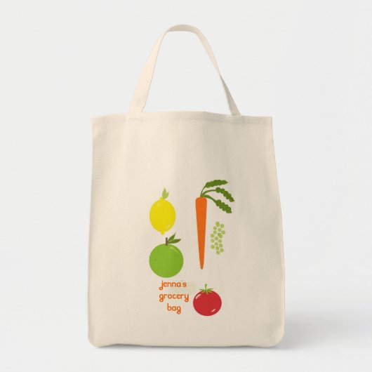 Tote Bag Végétal Thème Réutilisable Épicerie Fourre-tout (Devant)