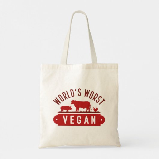 Tote Bag Végétan le plus mauvais au monde (Dos)