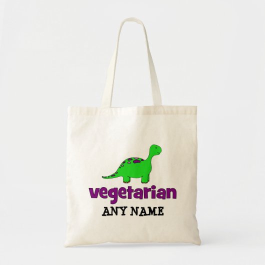 Tote Bag Végétarien - conception de dinosaure (Devant)