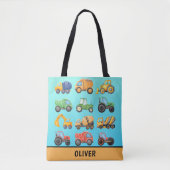 Tote Bag Véhicules de construction mignons garçons personna (Devant)