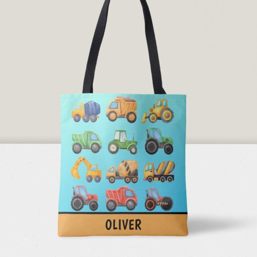 Tote Bag Véhicules de construction mignons garçons personna