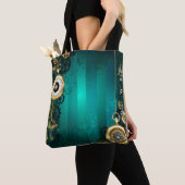 Tote Bag Veille bijoux Steampunk sur un Arrière - plan vert (De près)