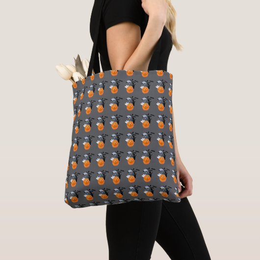 Tote Bag Veilleur de citrouille : scène au clair de lune ha (De près)