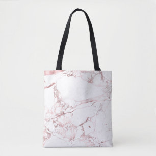 Tote Bag Veines rosées et dorées PixDezines MARBRE BLANC+FA