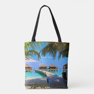 Tote Bag Veligandu, scène tropicale des Maldives