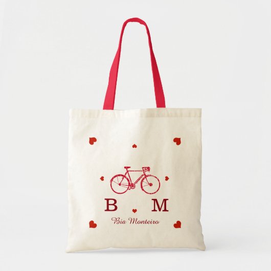 Tote Bag vélo avec initiales et nom personnalisé (Devant)