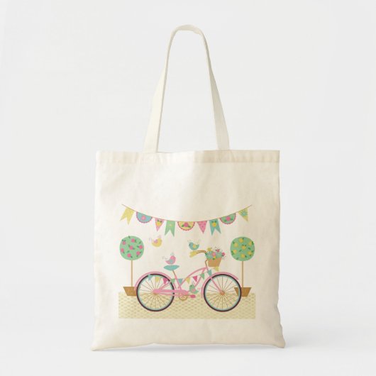 Tote Bag Vélo rose mignon (Devant)