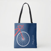Tote Bag Vélo rouge et blanc (Devant)