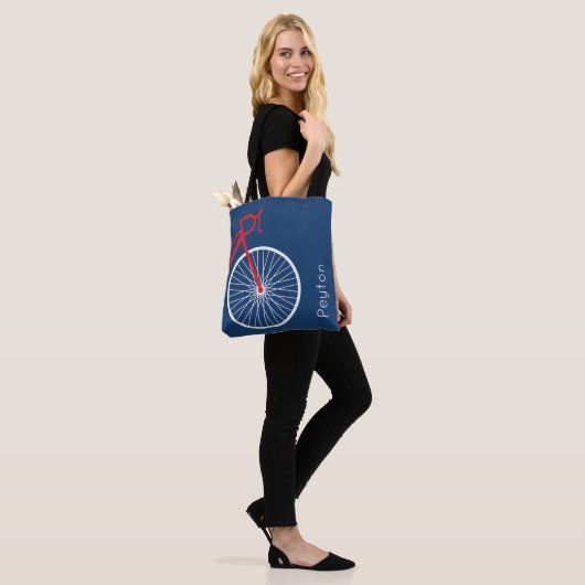 Tote Bag Vélo rouge et blanc (Sur le modèle)