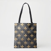 Tote Bag Velours noir Fleur de Lis Mardi Gras Orleans (Devant)