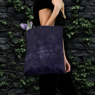 Tote Bag Velvety Midnight Damask   Indigo Purple Grunge