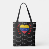 Tote Bag Venezuela Drapeau, Coeur Venezuela Drapeau mode/sp (Dos)