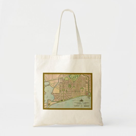 Tote Bag Venice Florida Vintage Map (Devant)