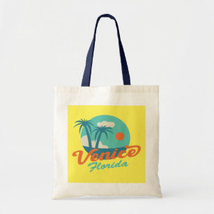 Tote Bag Venise Floride style rétro Palmiers et plage
