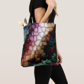 Tote Bag Vent foncé centré sur le cube (De près)