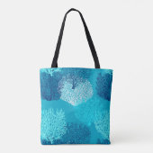 Tote Bag Ventilateur Coral Imprimer, Turquoise, Aqua et Ble (Dos)