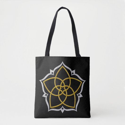 Tote Bag Vénus Fleur Lotus or argent (Devant)