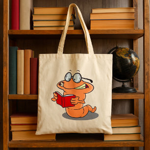 Tote Bag Ver de terre amateur de lecture lisant un livre