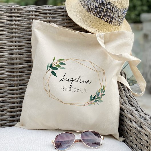 Tote Bag Verdure & or cadre géométrique mariage faveur